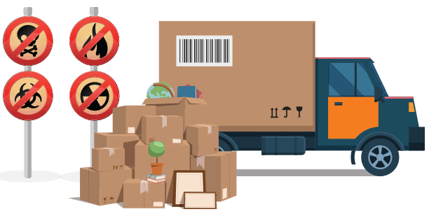 WHAT ITEMS ARE PROHIBITED IN THE MOVING TRUCK?