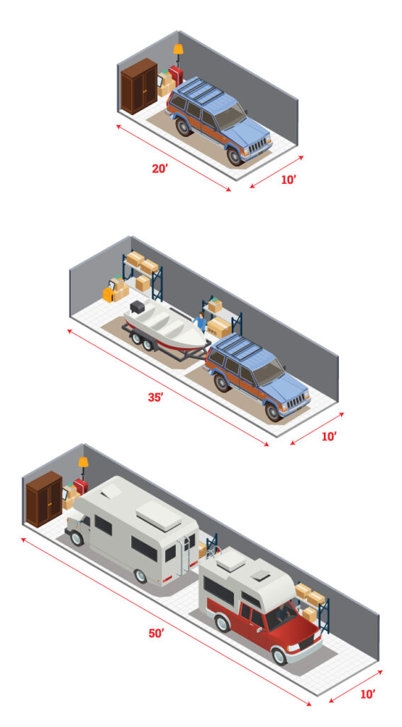 Vehicle storage units.