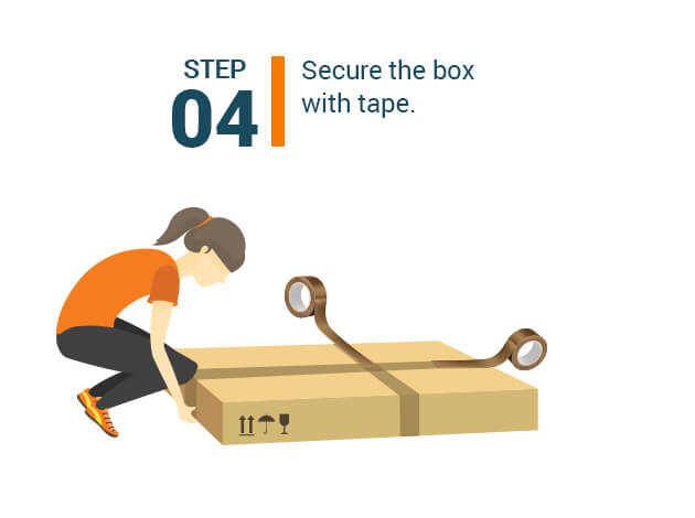Secure the box with tape.