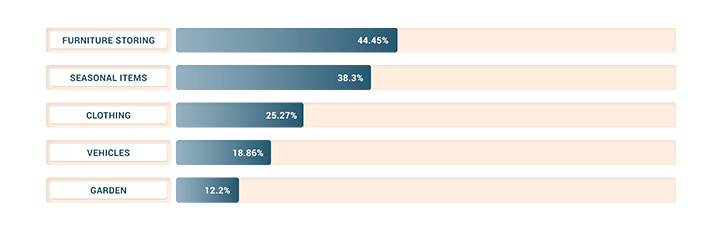 What do people store in self-storage? Age group 45-54.