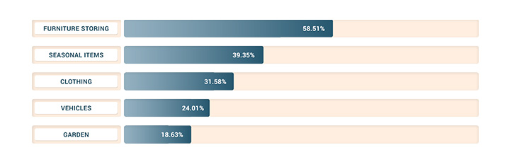 What do people store in self-storage? Age group 55-64.