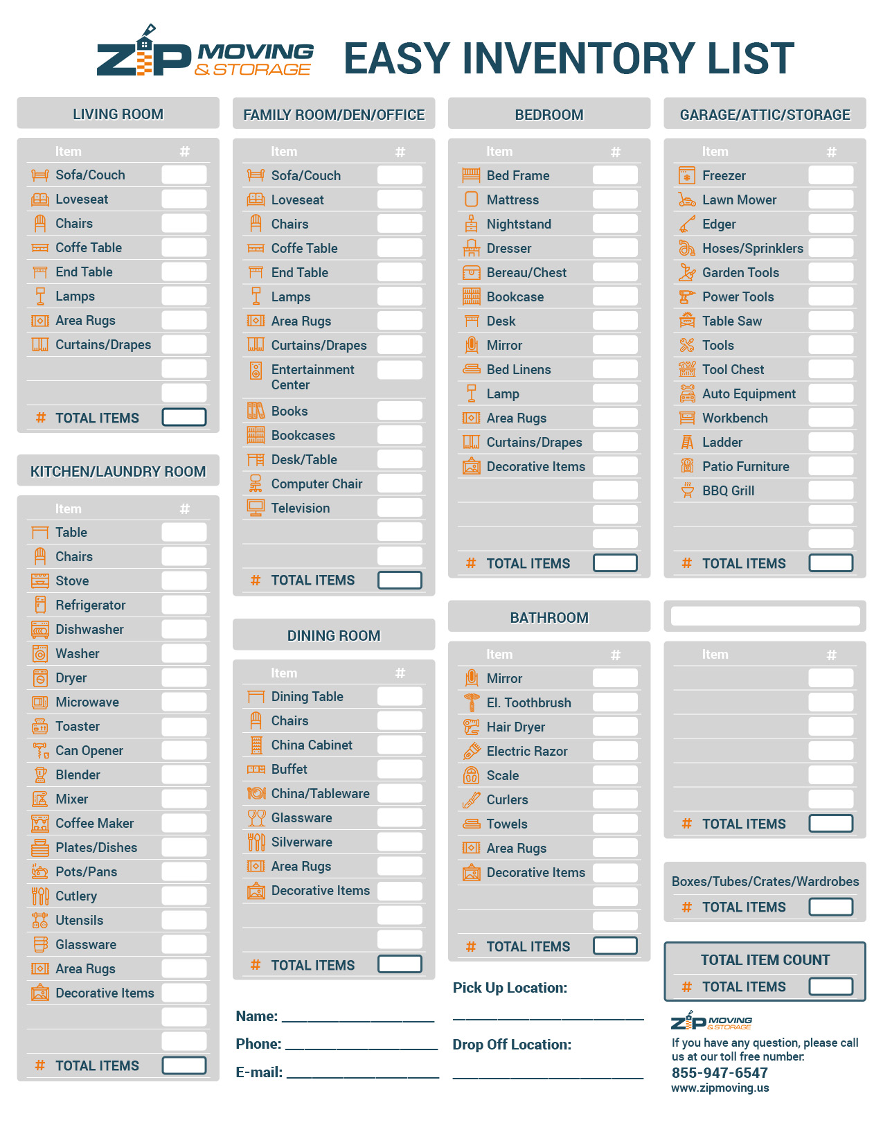 Household Items Checklist - List of Household Items for Moving Home