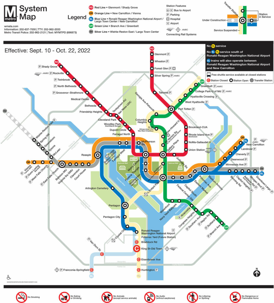 Washington D.C. metro map