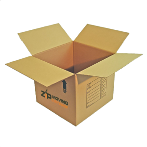 Medium-sized cardboard moving box