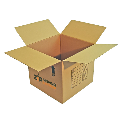 Medium-sized cardboard moving box