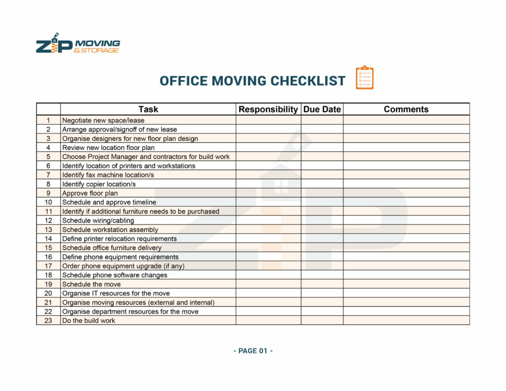 Office Move Checklist Part 01