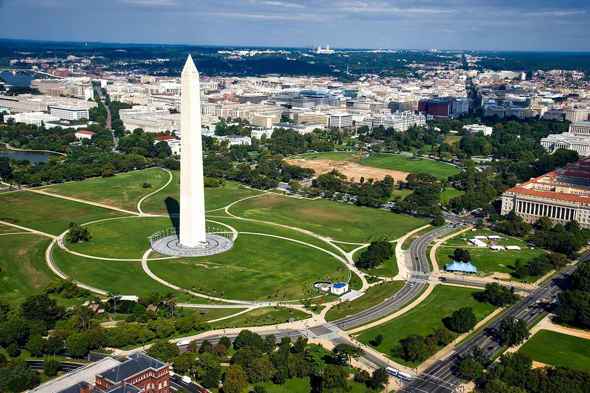 Aerial view of Washington.